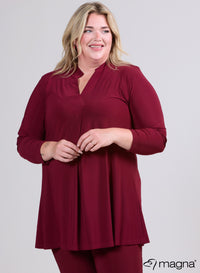 Magna Flowing Relaxed Tunic Wine Red