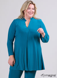 Magna Flowing Relaxed Tunic Petrol Blue