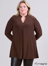 Magna Flowing Relaxed Tunic Brown