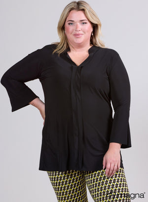 Magna Tunika mit Mitteldetail Schwarz