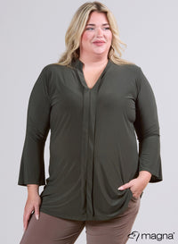 Magna Middle Detailed Tunic Olive Green