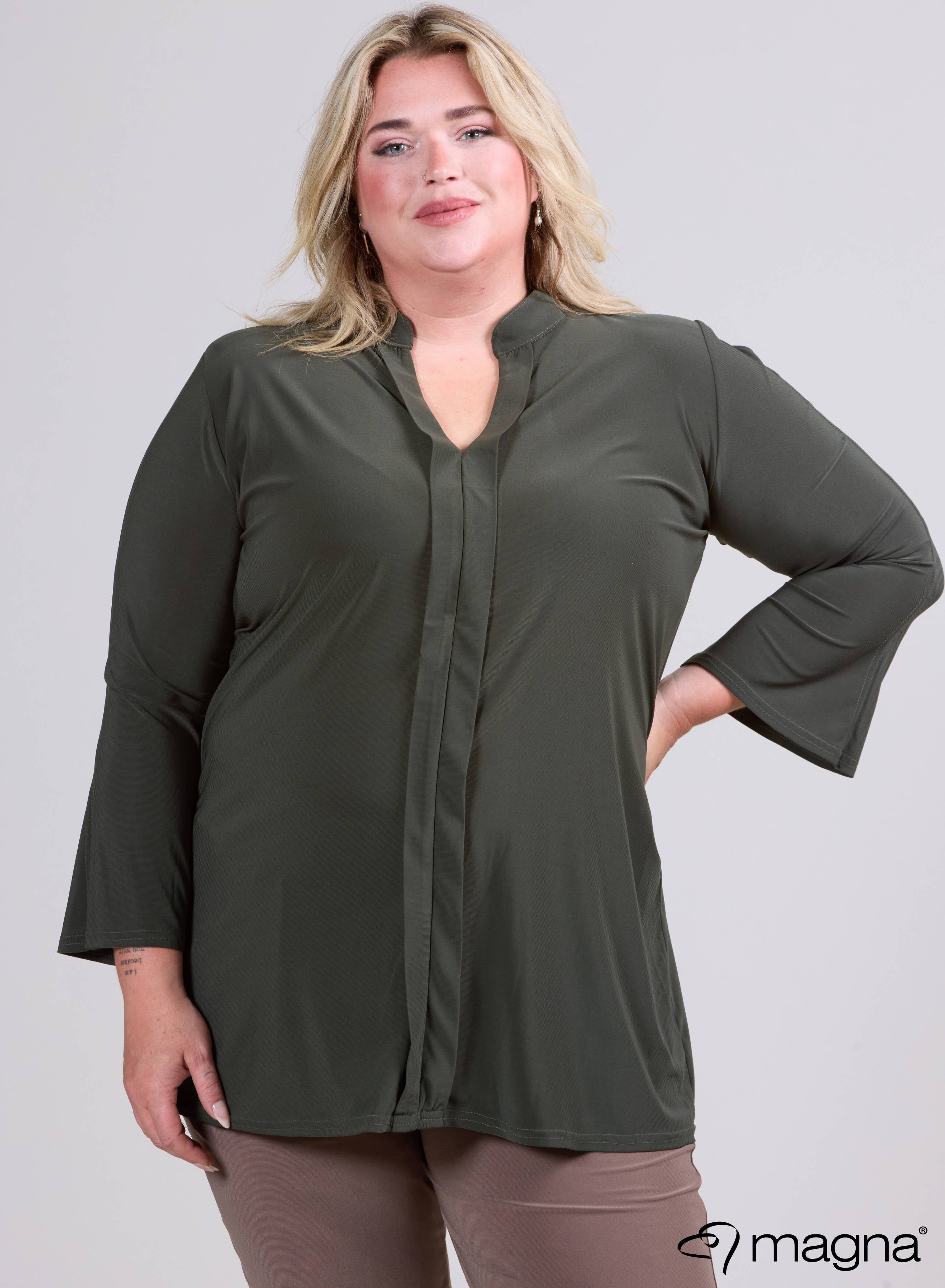 Magna Middle Detailed Tunic Olive Green