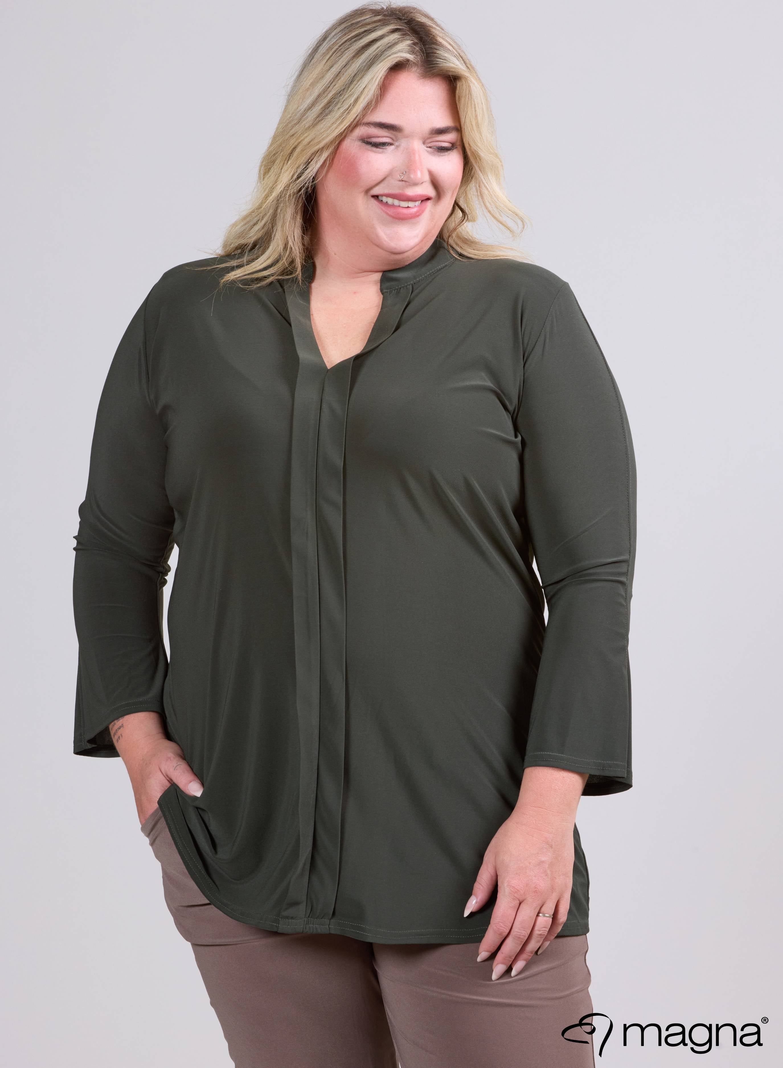 Magna Middle Detailed Tunic Olive Green