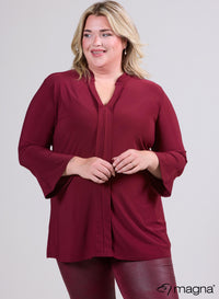 Magna Middle Detailed Tunic Wine Red