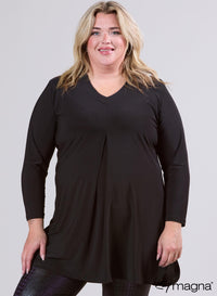 Magna Relaxed Split A-line Tunic Black