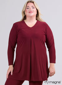 Magna Relaxed Split A-line Tunic Wine Red