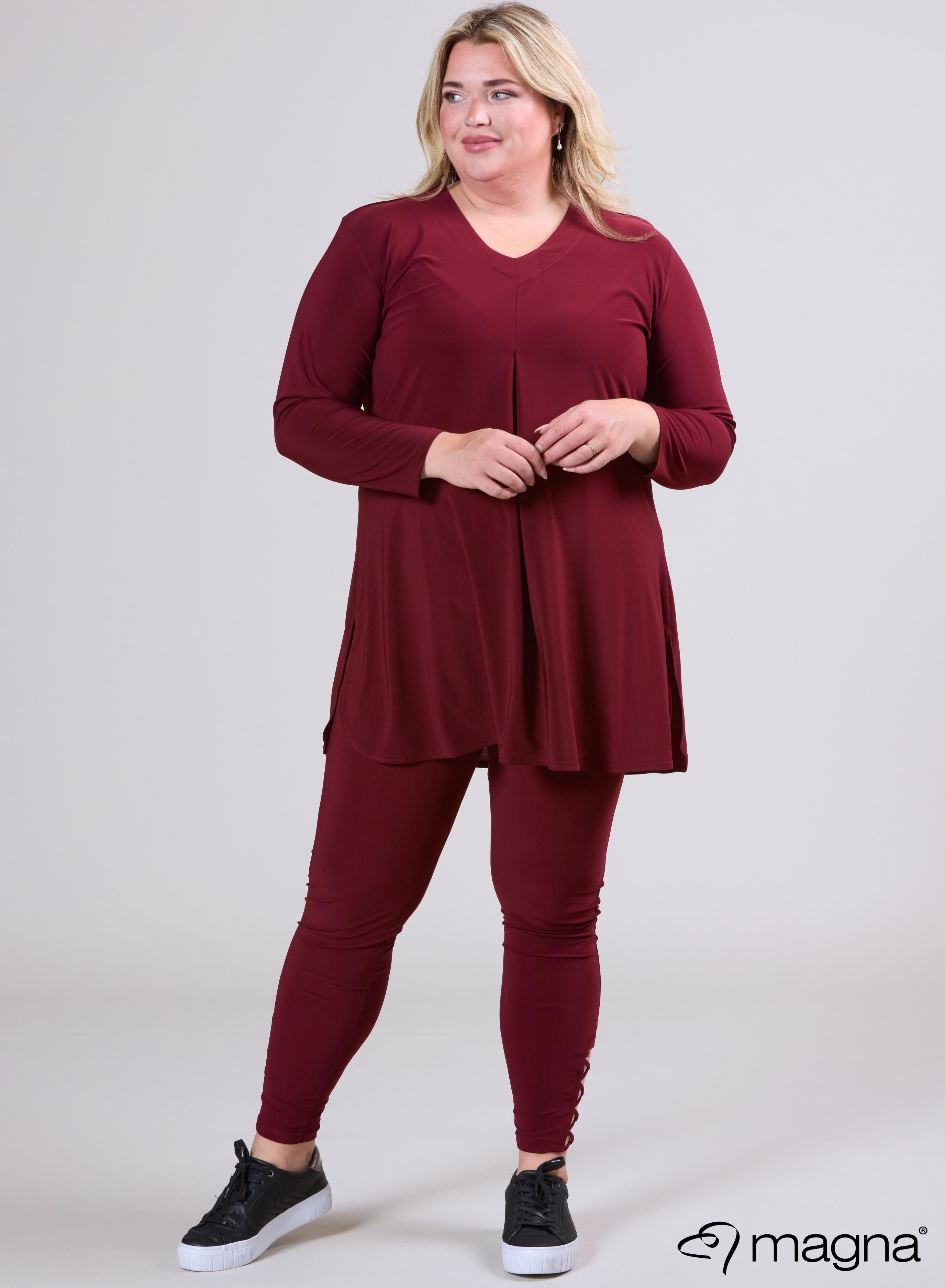 Magna Relaxed Split A-line Tunic Wine Red