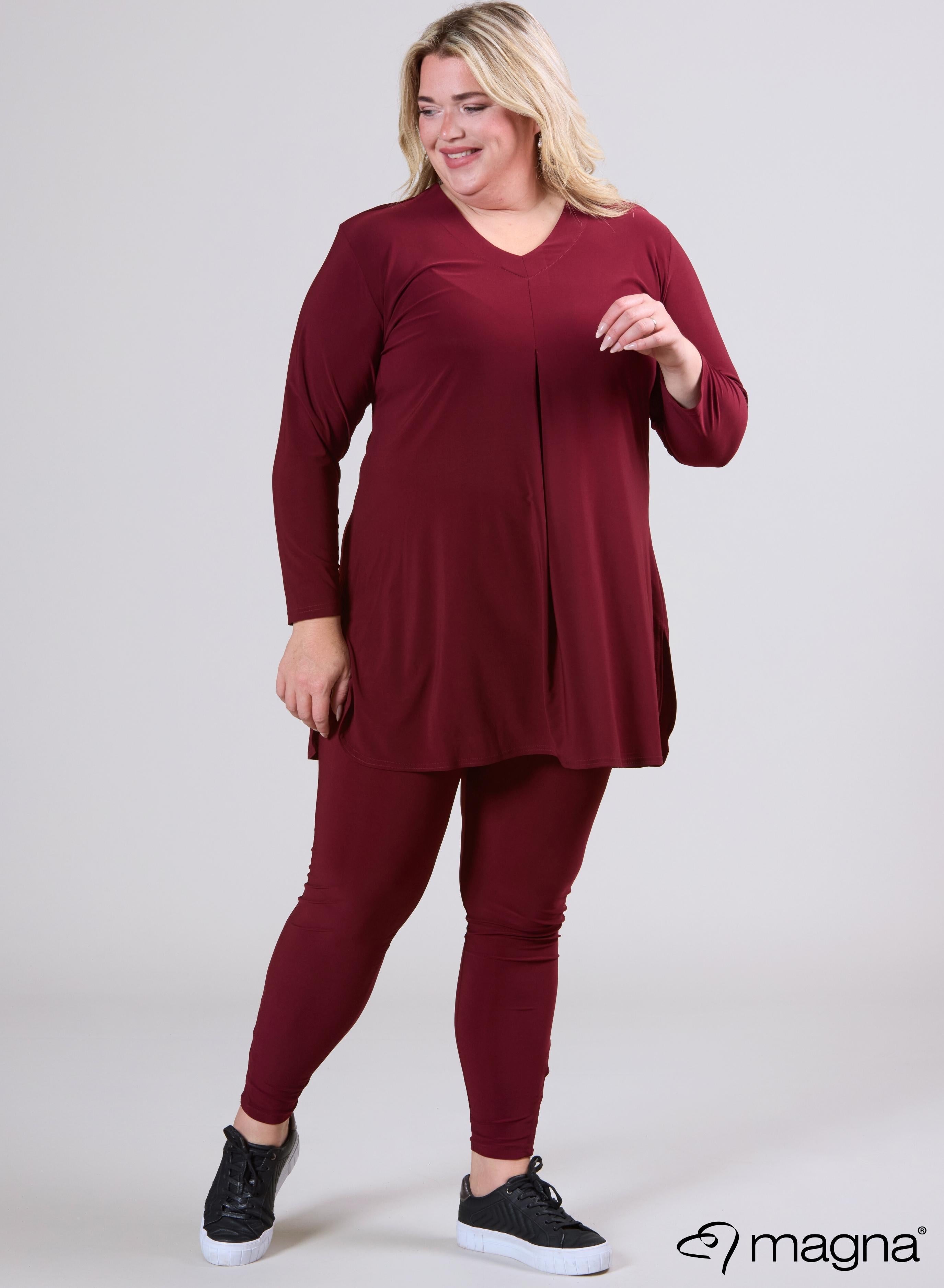 Magna Relaxed Split A-line Tunic Wine Red