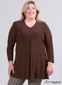 Magna Relaxed Split A-line Tunic Brown