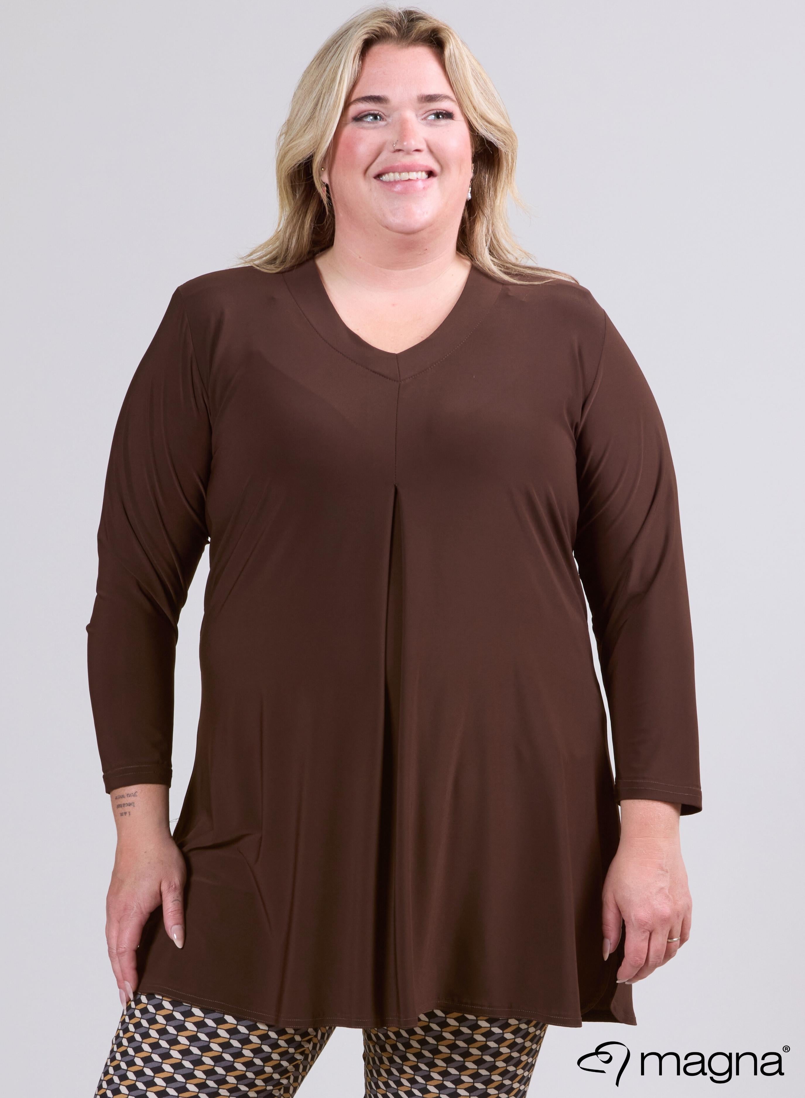 Magna Relaxed Split A-line Tunic Brown