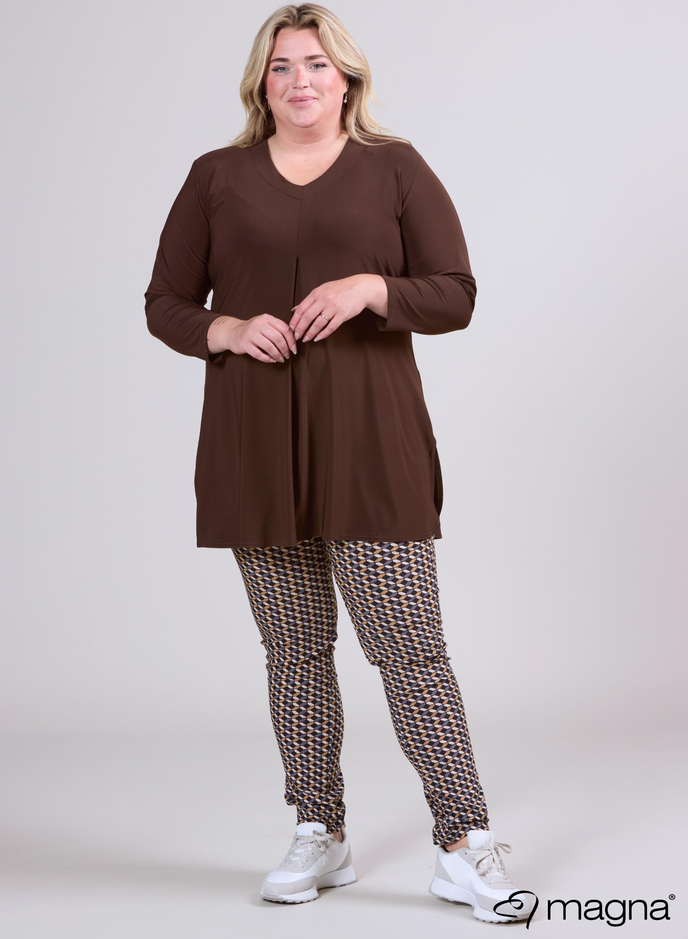 Magna Relaxed Split A-line Tunic Brown