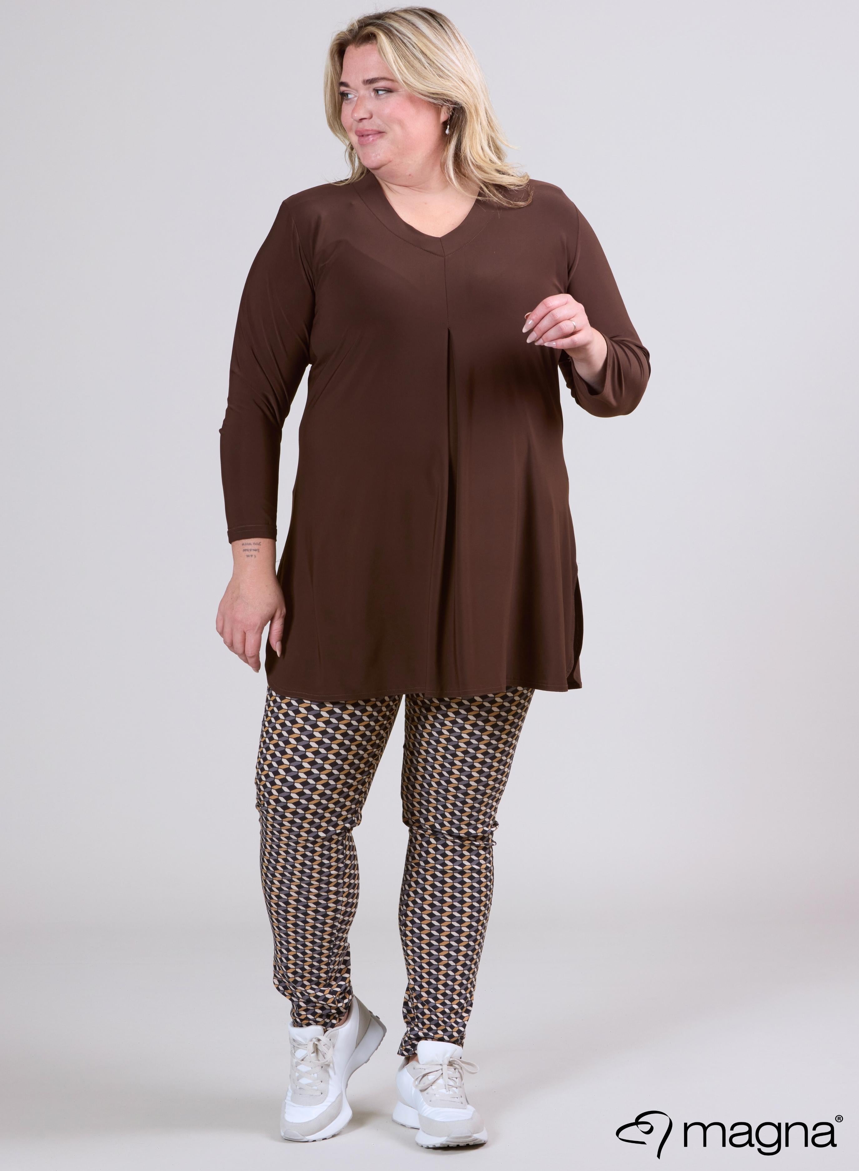 Magna Relaxed Split A-line Tunic Brown