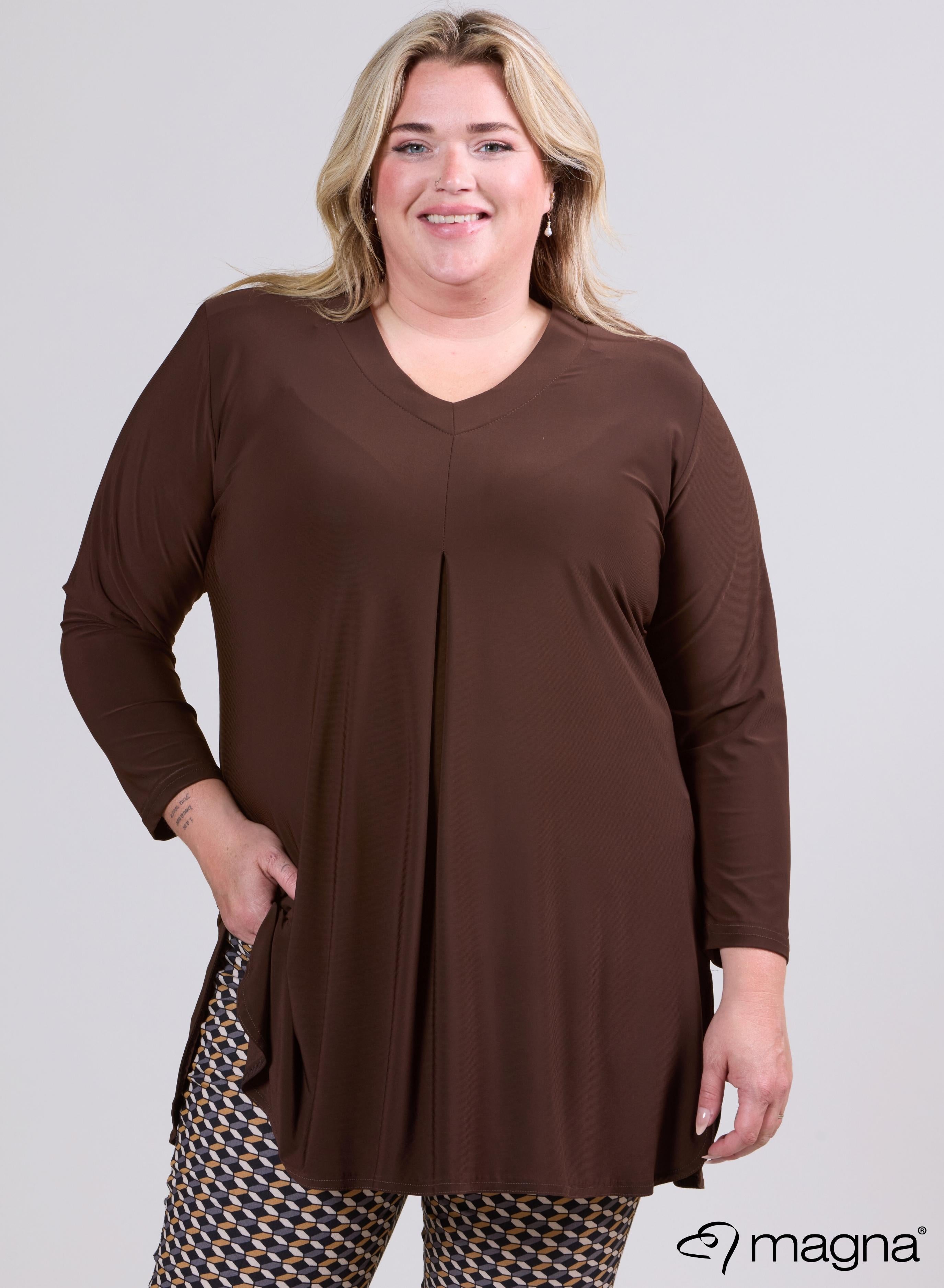 Magna Relaxed Split A-line Tunic Brown