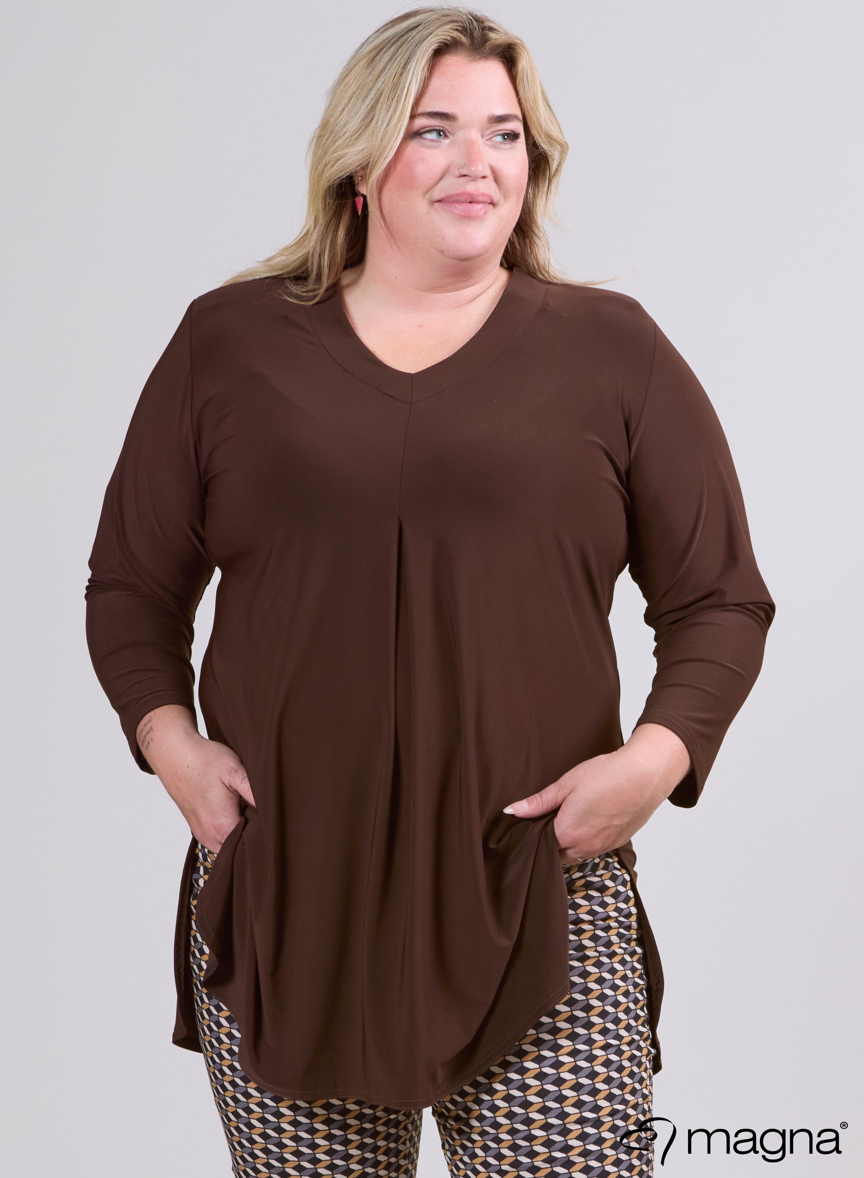 Magna Relaxed Split A-line Tunic Brown