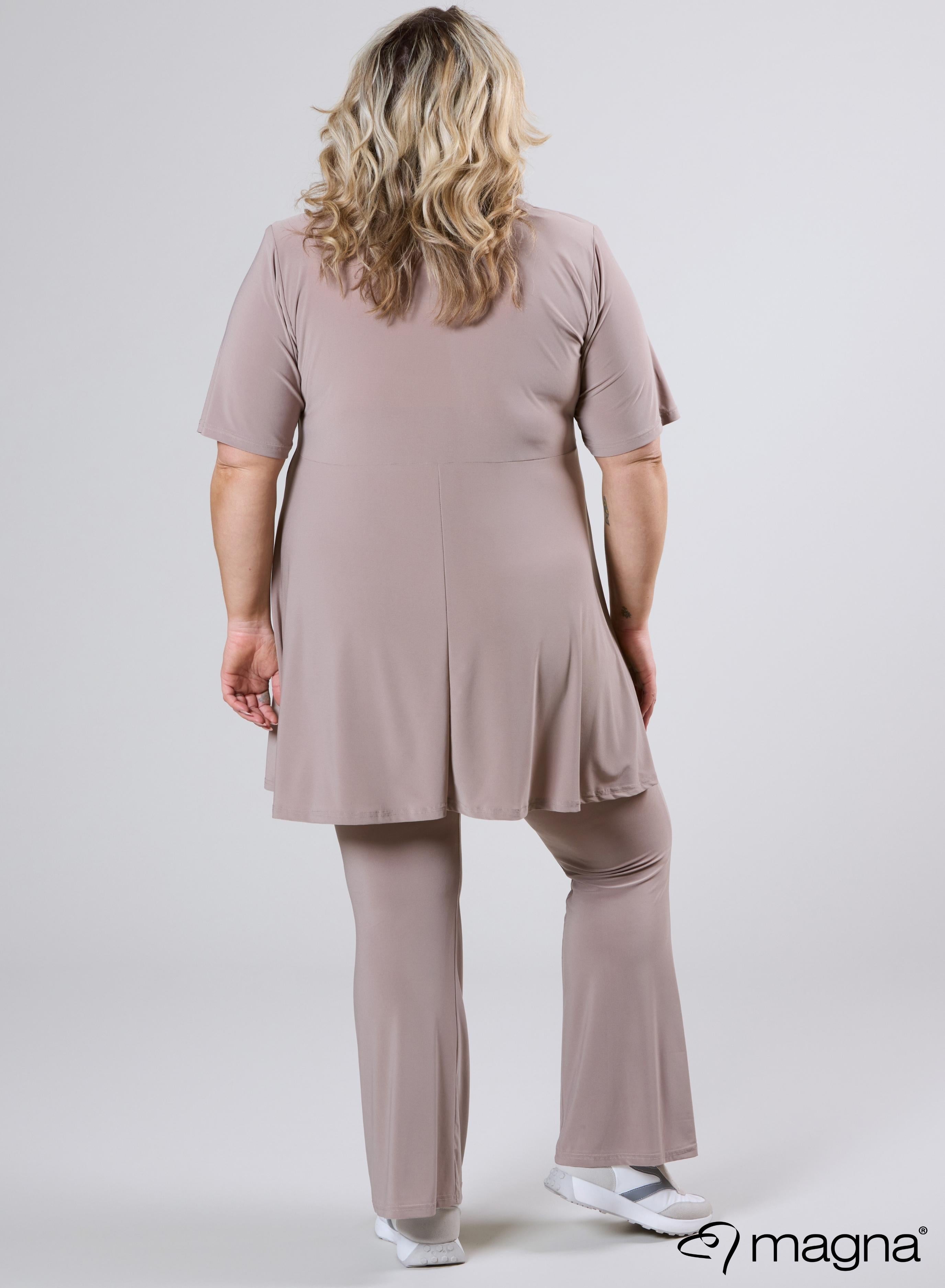 Magna A-line Shaped Zipper Tunic Sand