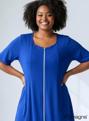 Magna A-lijn Tunic met Rits Koningsblauw