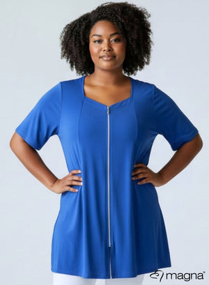 Magna A-lijn Tunic met Rits Donker Hemelsblauw
