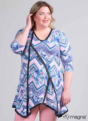 Magna Triangle Tunika Chevron Flower Roza