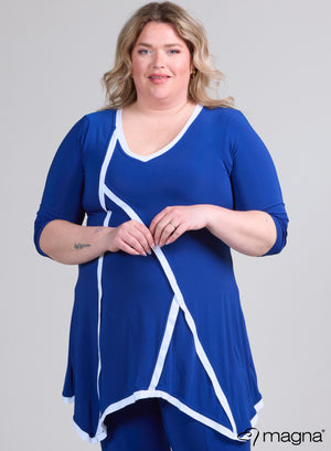 Magna Dreieckstunika Blau und Weiß