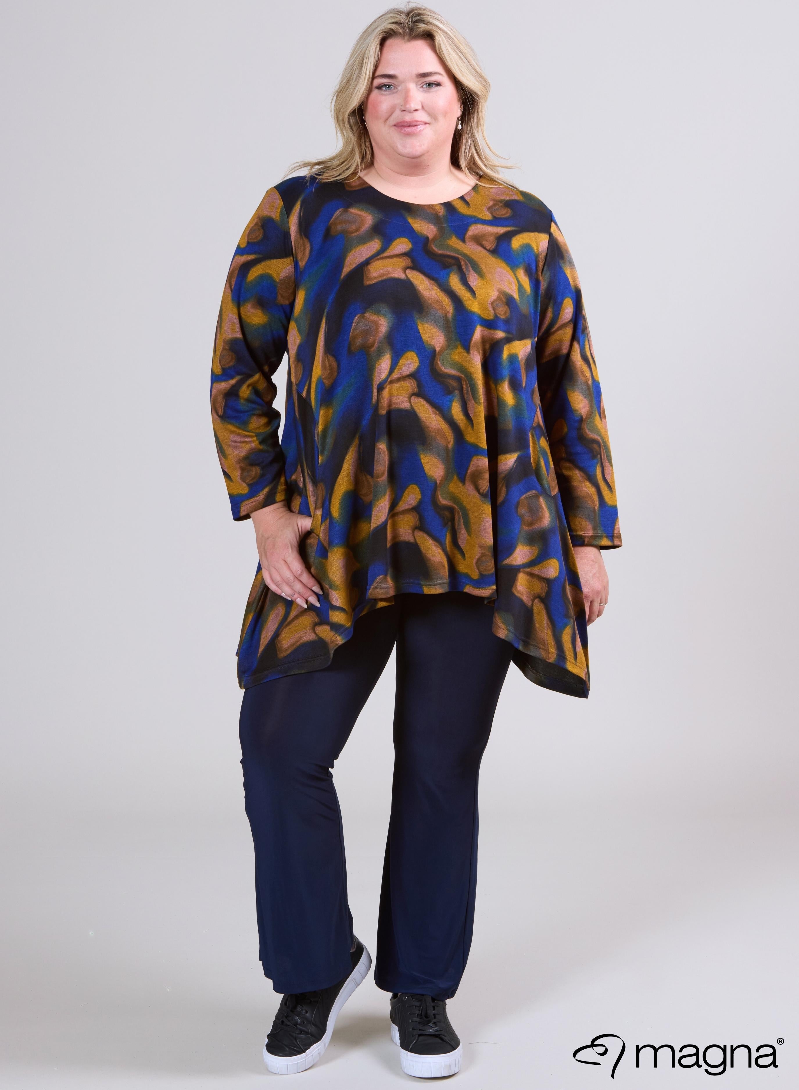 Magna Warme Tuniek met Royale Zakken Cloudy Waves Blauw