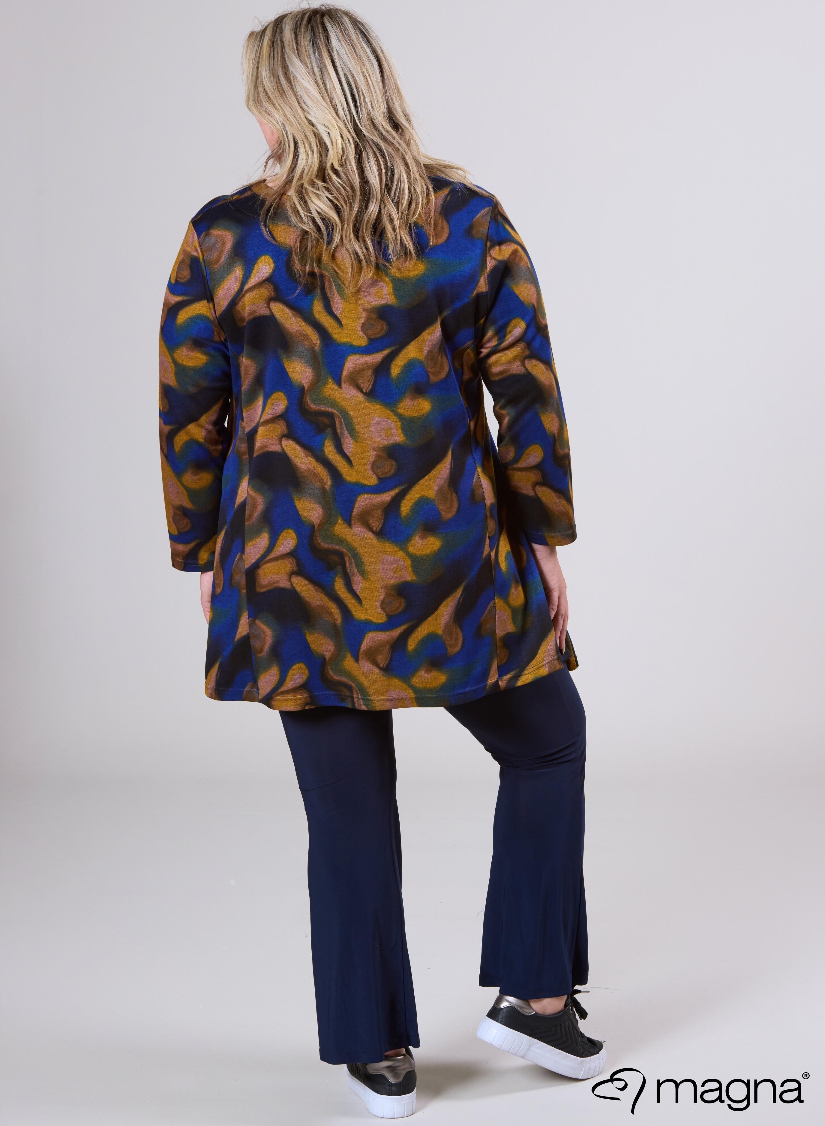 Magna Warme Tuniek met Royale Zakken Cloudy Waves Blauw