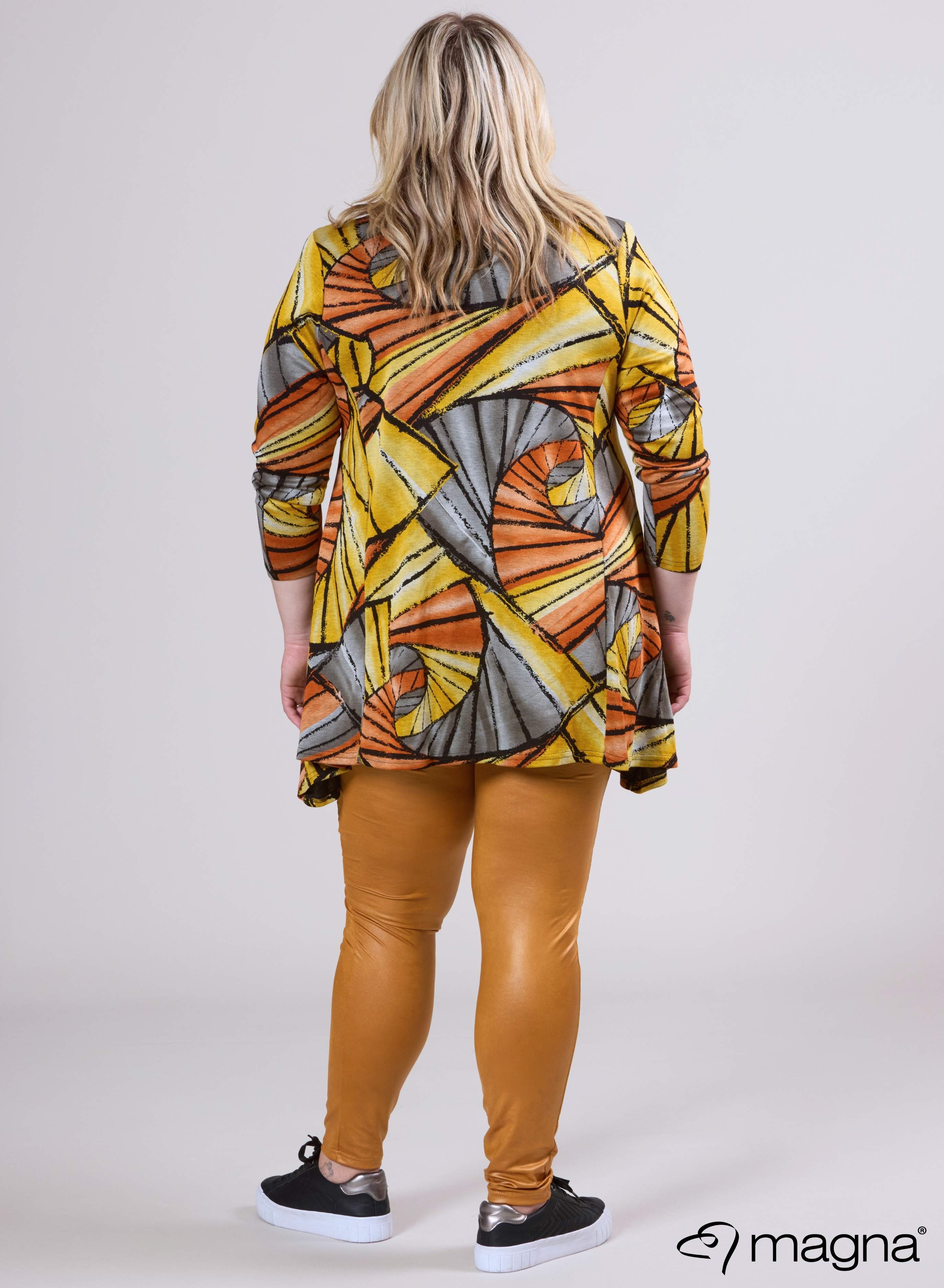 Magna Warme Tuniek met Royale Zakken Ochre Rust Maze