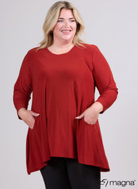 Magna Generous Pocket Tunic Rust