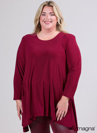 Magna Generous Pocket Tunic Wine Red