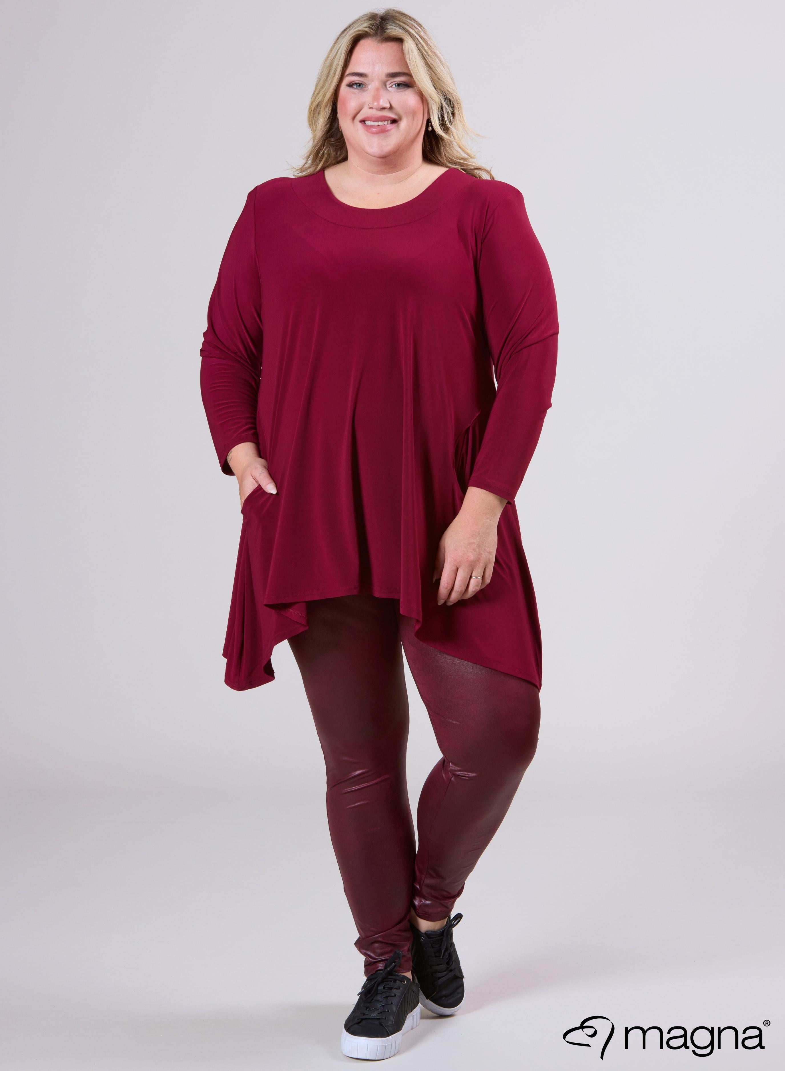 Magna Generous Pocket Tunic Wine Red