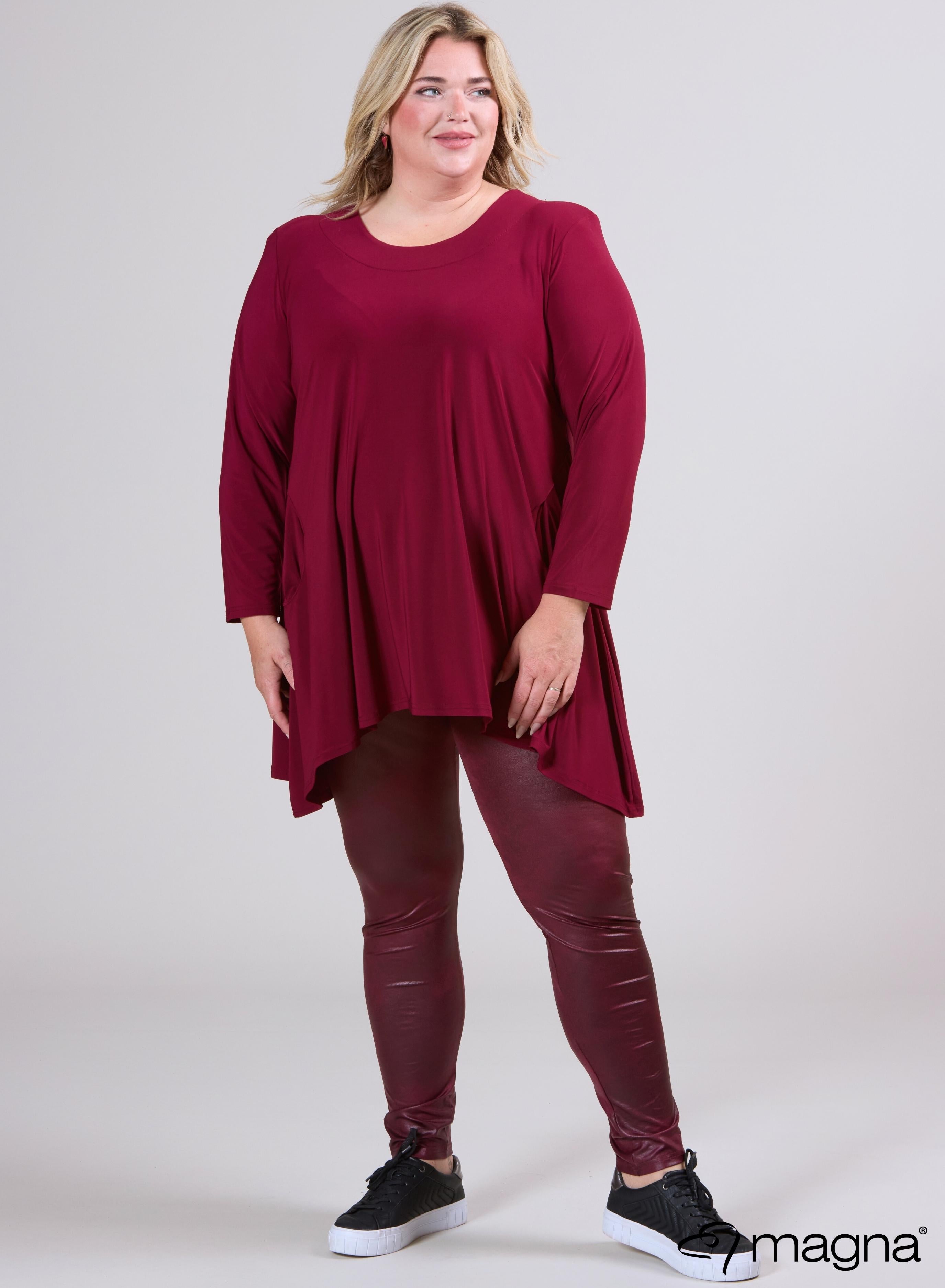 Magna Generous Pocket Tunic Wine Red