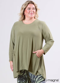 Magna Generous Pocket Tunic Sage Green