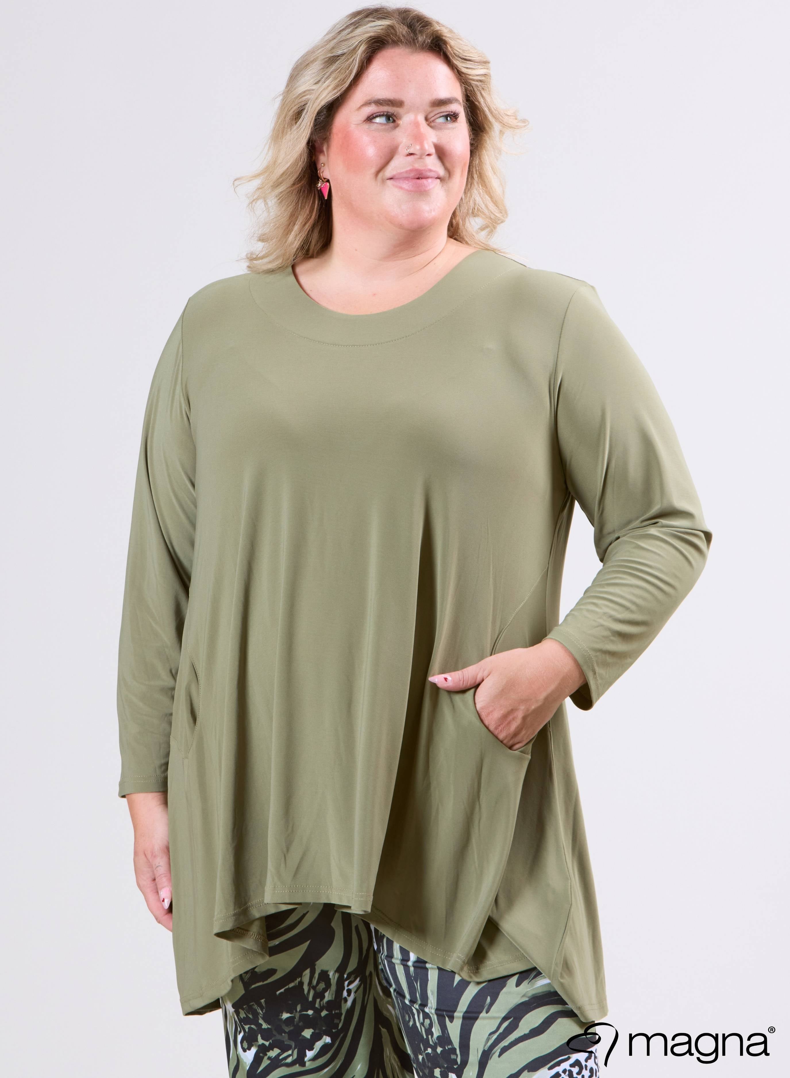 Magna Generous Pocket Tunic Sage Green