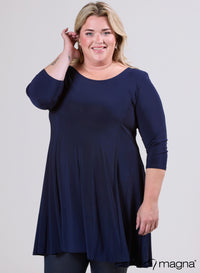 Magna A-line Midi Dress Navy