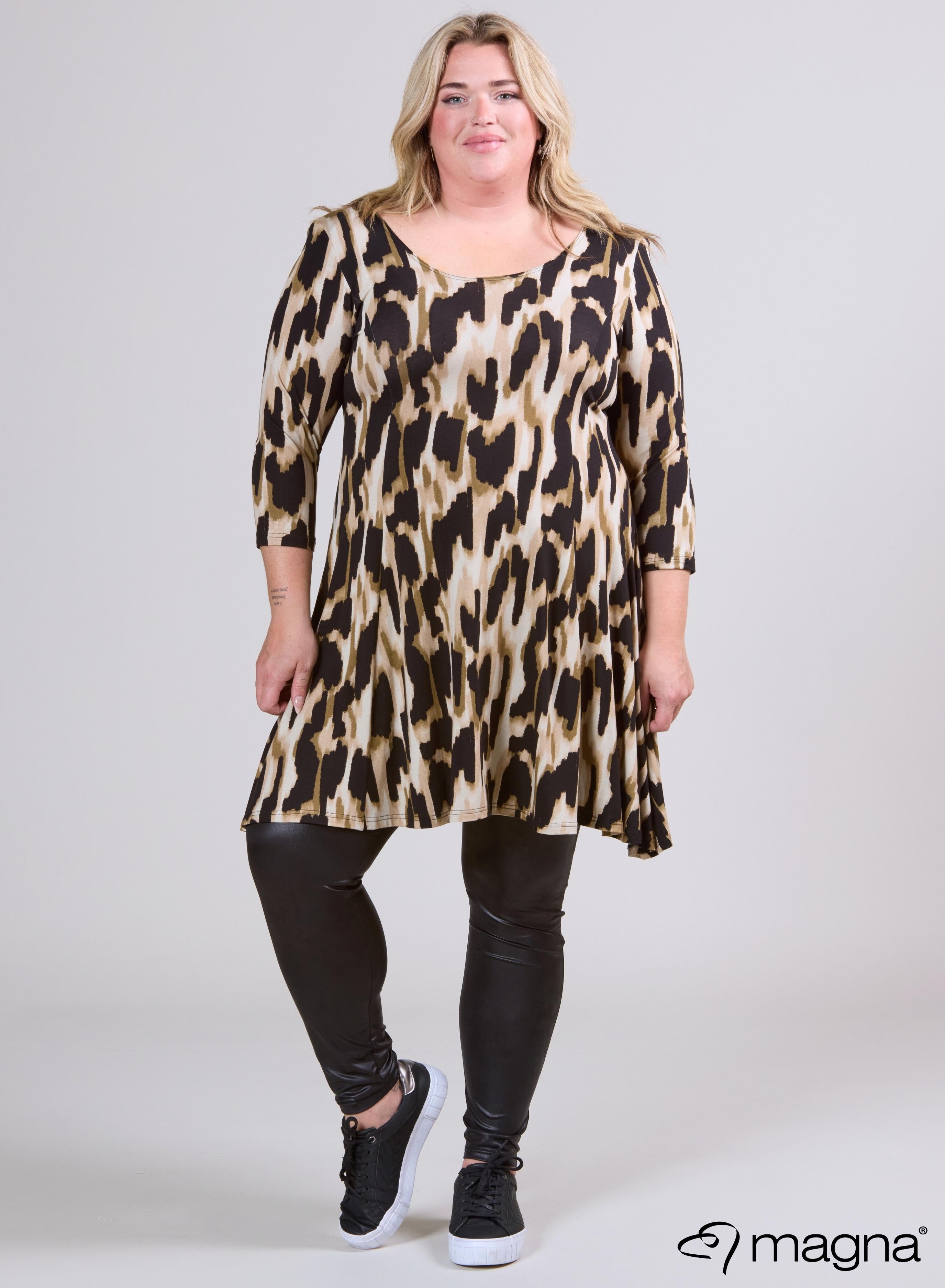 Magna A-lijn Jurk Dierenprint Bruin Zwart