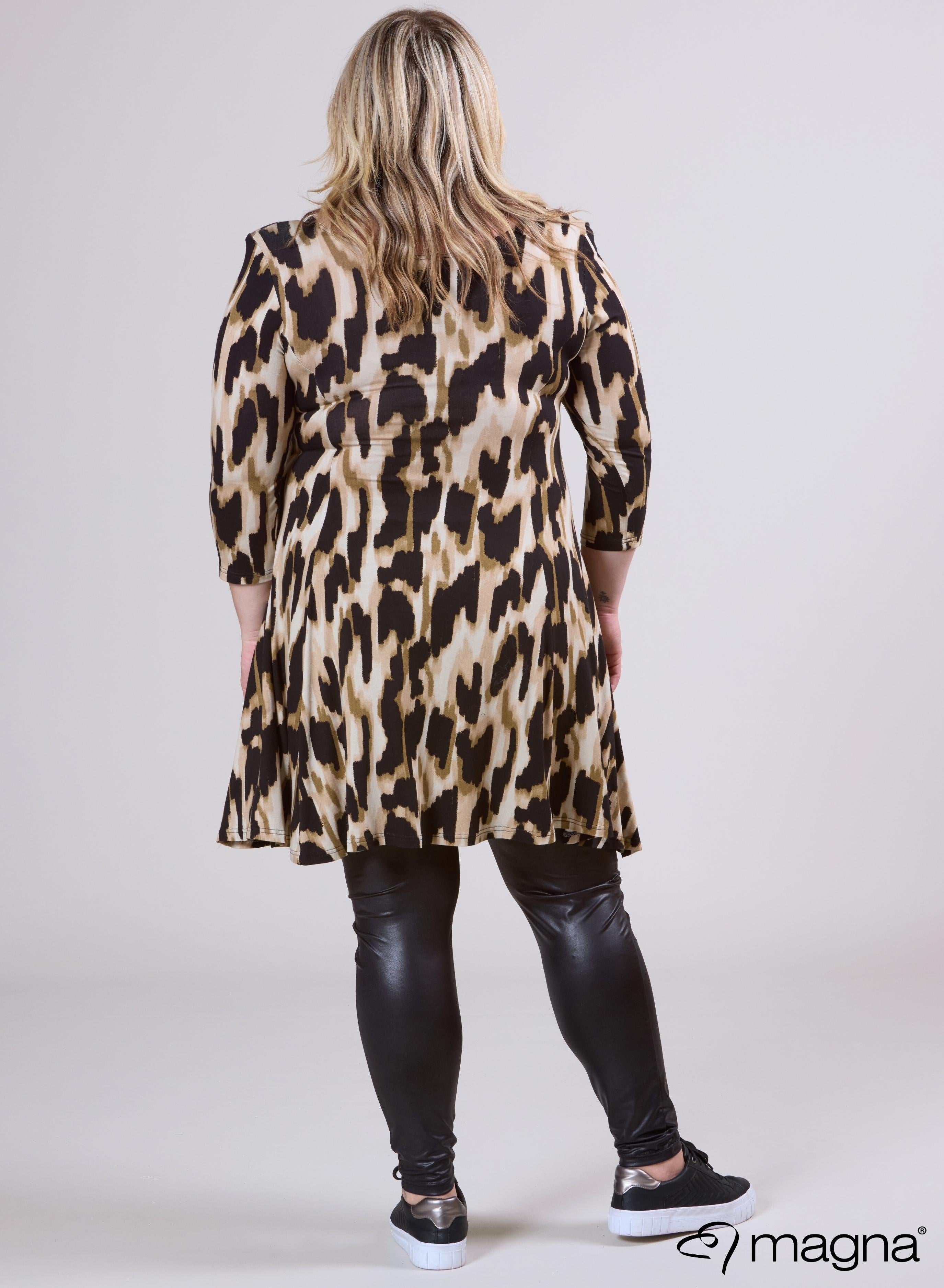 Magna A-lijn Jurk Dierenprint Bruin Zwart