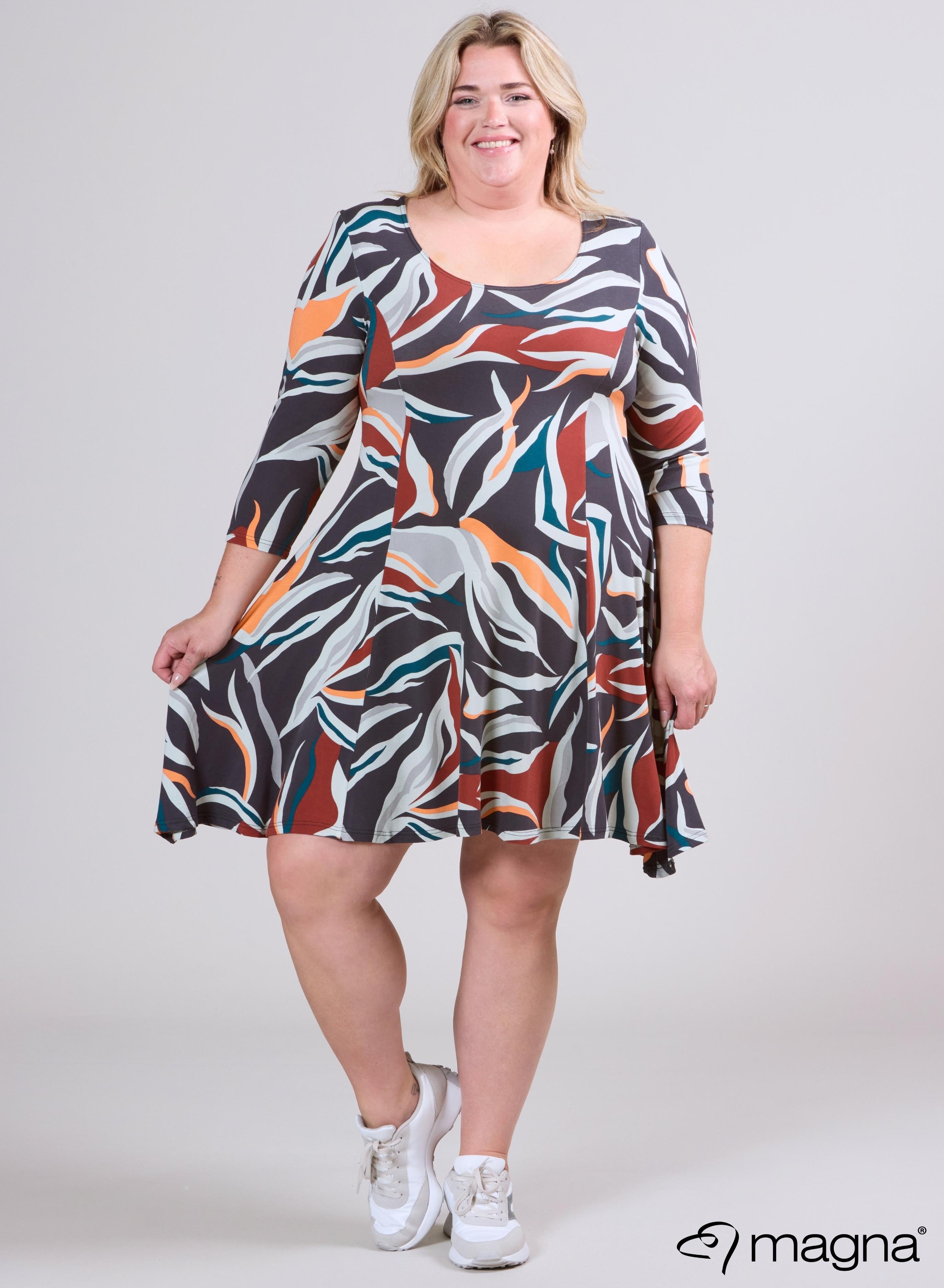 Magna A-lijn Jurk Groen Roest Golven