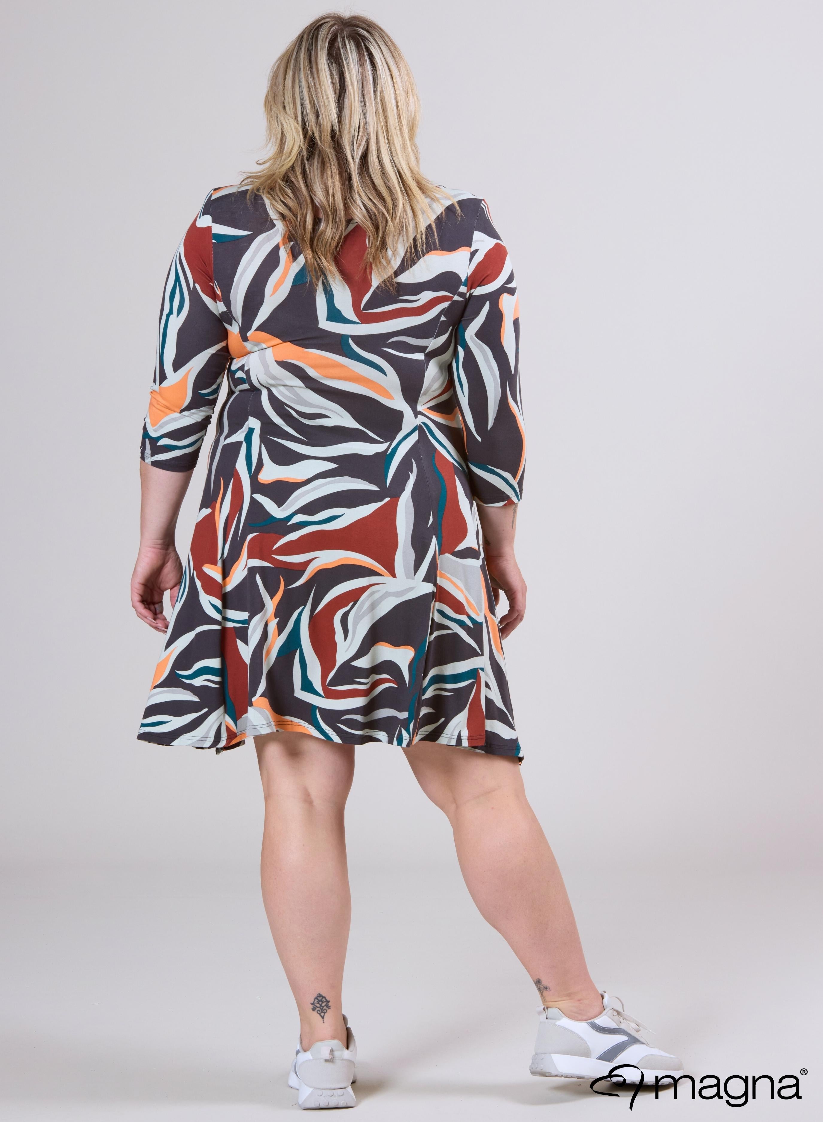 Magna A-lijn Jurk Groen Roest Golven