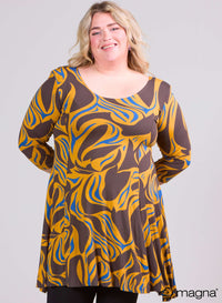 Magna A-line Dress Waves Musterd Brown