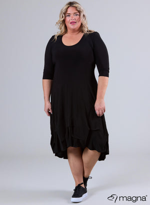 Langes Rüschenkleid Magna Schwarz