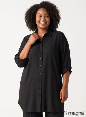 Bluse mit langen Knöpfen Magna Schwarz