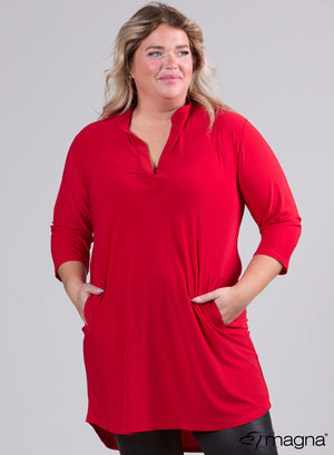Magna Classic Tuniek met Zakken, Rood