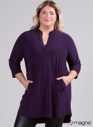 Magna Classic Tuniek met Zakken, Paars