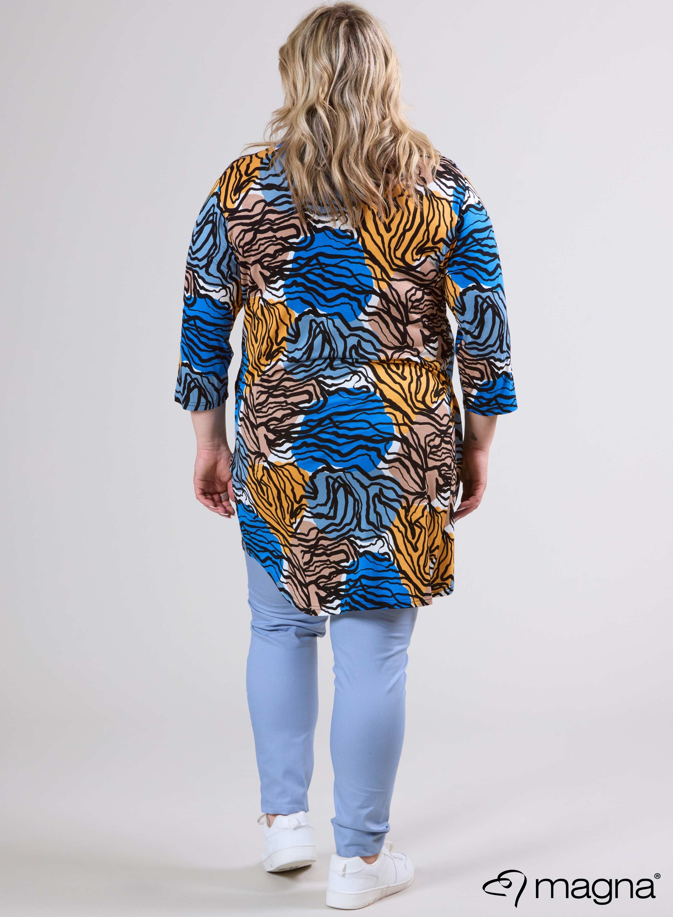 Magna Classic Pockets Tunic Yellow Blue