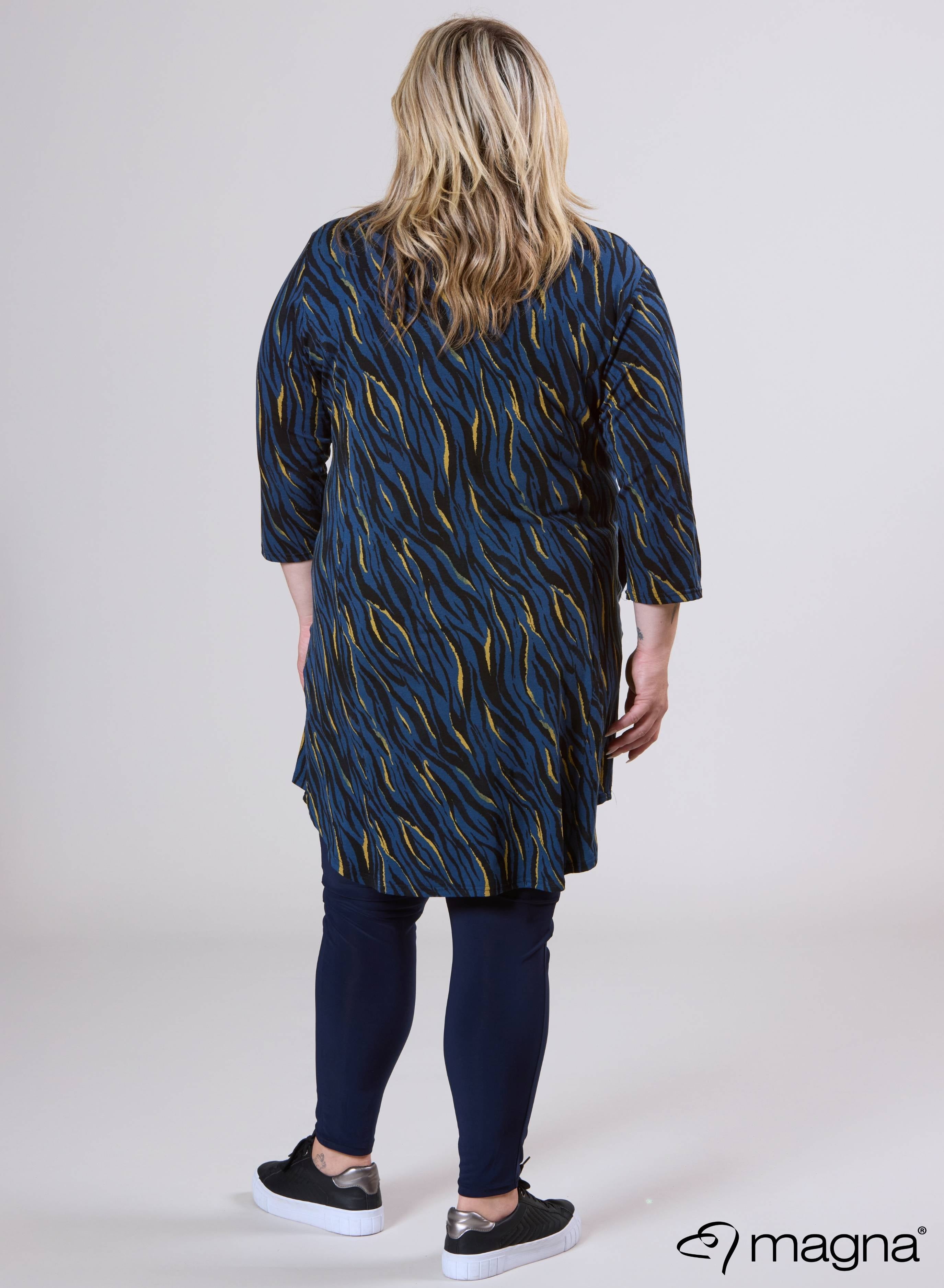 Magna Klassieke Tuniek met Zakjes Zebra Strepen Blauw