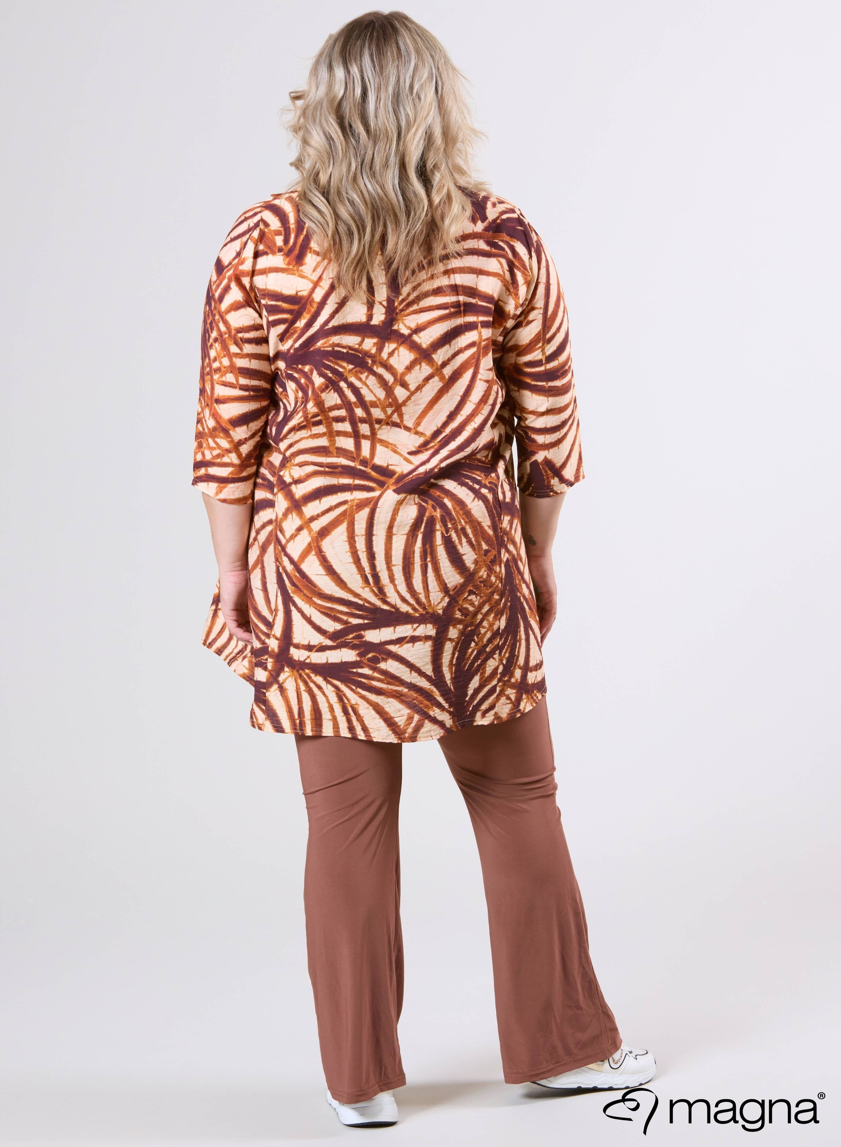 Magna A-lijn Lichte Viscose Tuniek Feather Roest