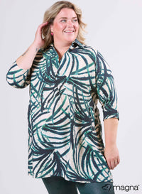 Magna A-lijn Lichte Viscose Tuniek Feather Groen