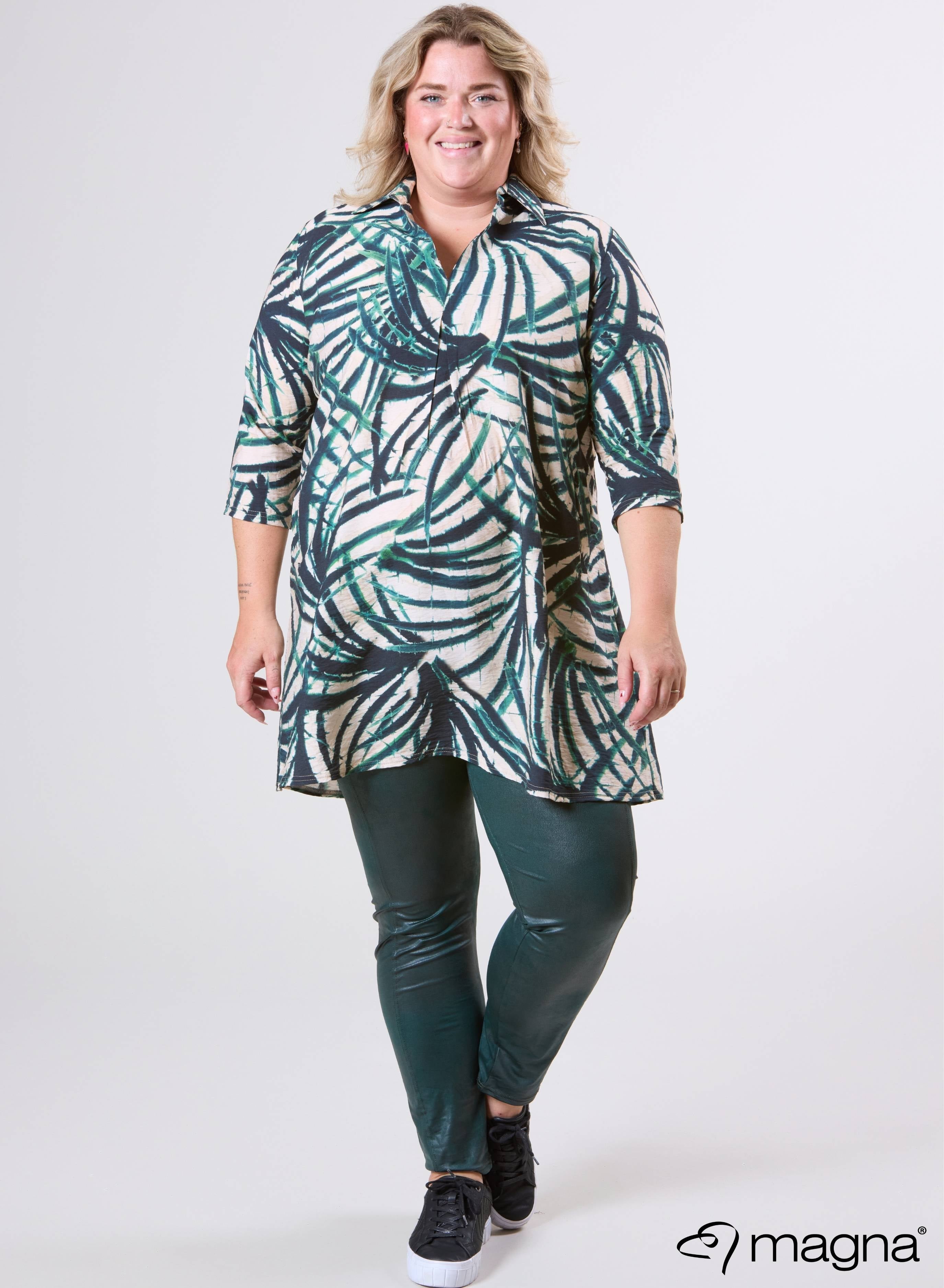 Magna A-lijn Lichte Viscose Tuniek Feather Groen