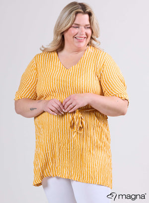 Magna Belt Light Viscose Print Top Lines Yellow