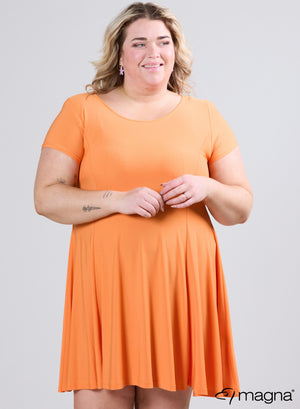 Magna Flow A-lijn korte jurk / tuniek oranje