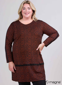 Magna Tuniek Zware Zichtbare Print Kleine Cheetah Roest